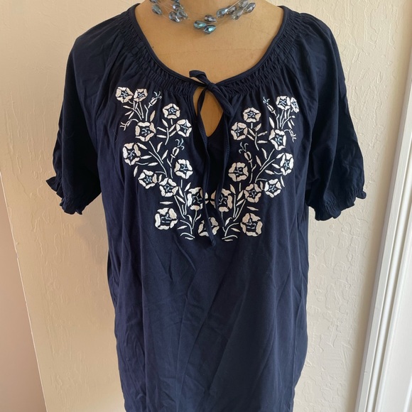 Gorgeous Navy Blue Blouse, Med, MINT CONDITION - Picture 1 of 5